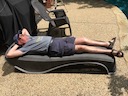 Nige sunbathing before the eclipse.